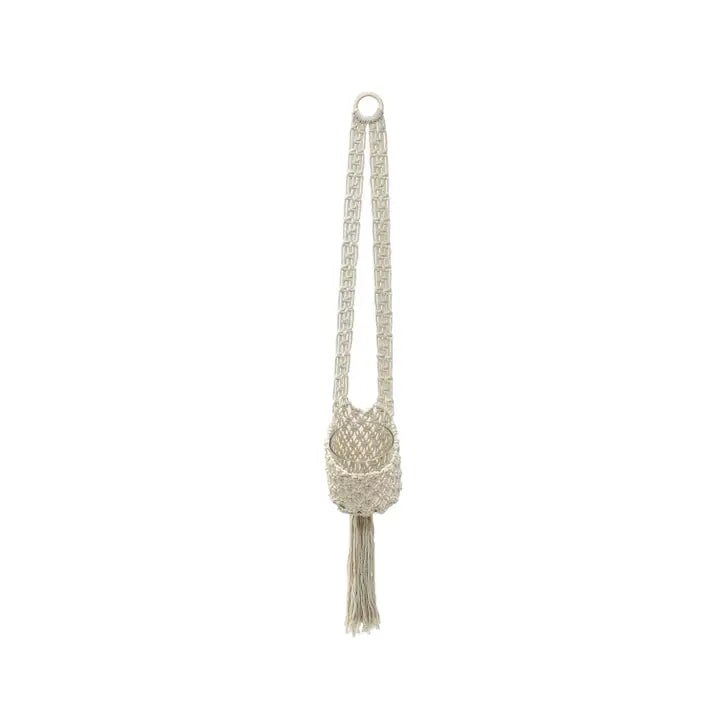 grey macrame plant hanger Macrame Plant Wall Hanging